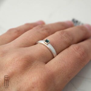 Indigolith Turmalin Ring aus Gold / Silber