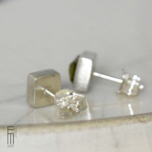 gelbgrüne Turmalin Ohrstecker aus Silber