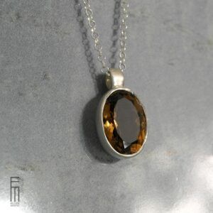 Anhänger aus Silber mit braunen Citrin
