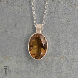 Anhänger aus Silber mit braunen Citrin