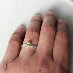 Mandarin-Granat Ring aus Silber