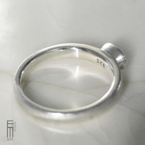 oranger Citrin Ring aus Silber