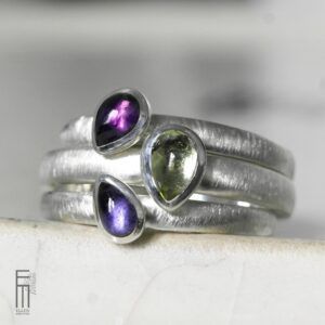Ringe Silber mit farbigen Edelsteinen