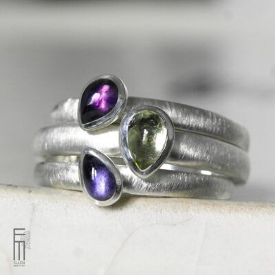 Ringe Silber mit farbigen Edelsteinen