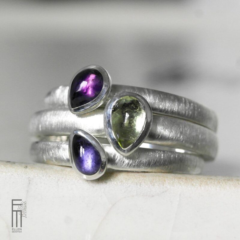 Ringe Silber mit farbigen Edelsteinen