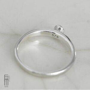 schmaler Tsavorit-Ring Silber