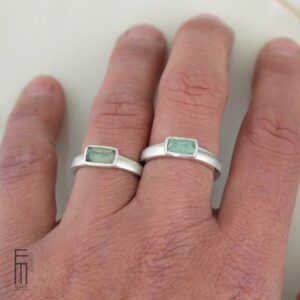 hellgrüner turmalin ring rechteck silber