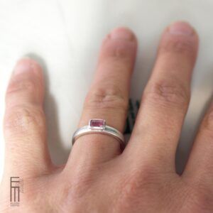 rosa Turmalin Ring aus Silber