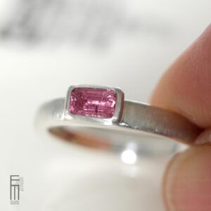 rosa Turmalin Ring aus Silber