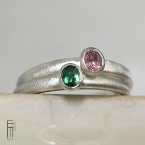 turmalin tsavorit ring silber