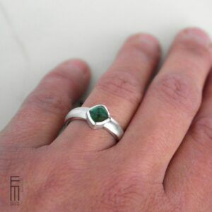 dunkelgrüner Turmalin Ring Silber