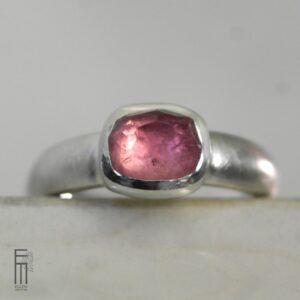Himbeerrosa Turmalin Ring Silber