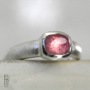 Himbeerrosa Turmalin Ring Silber