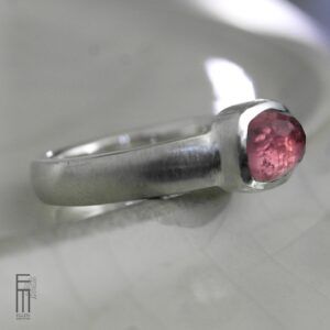 Himbeerrosa Turmalin Ring Silber