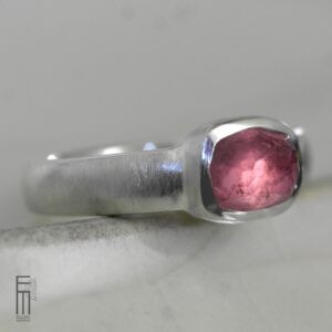 Himbeerrosa Turmalin Ring Silber