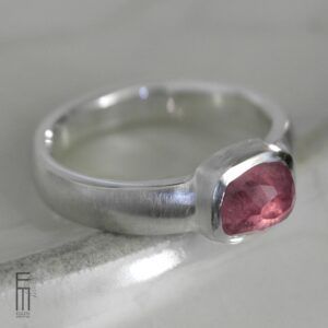 Himbeerrosa Turmalin Ring Silber