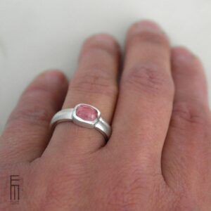 Himbeerrosa Turmalin Ring Silber