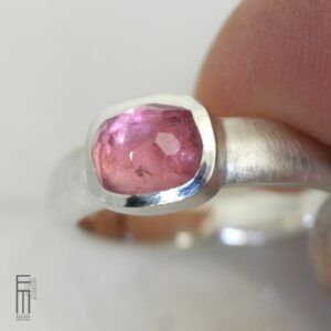 Himbeerrosa Turmalin Ring Silber