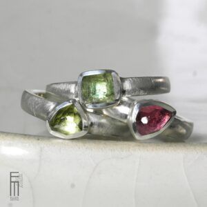 farbige Turmalinringe Silber