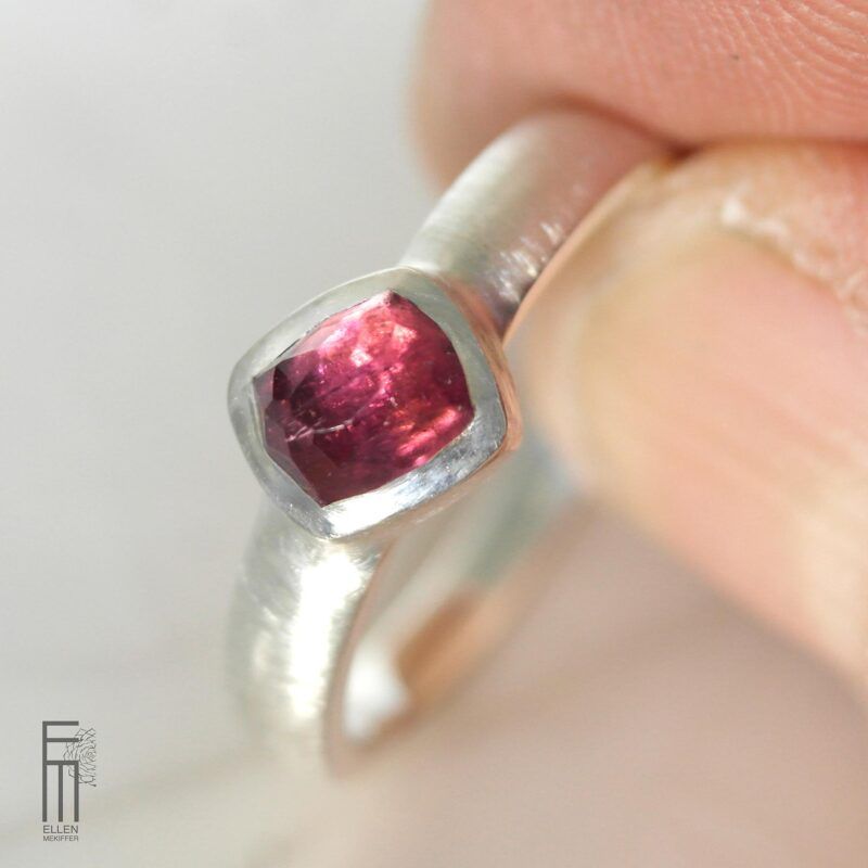 Rubellit Turmalin Ring Silber