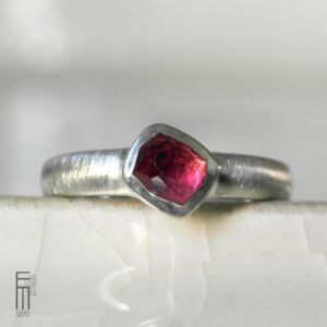 Rubellit Turmalin Ring Silber
